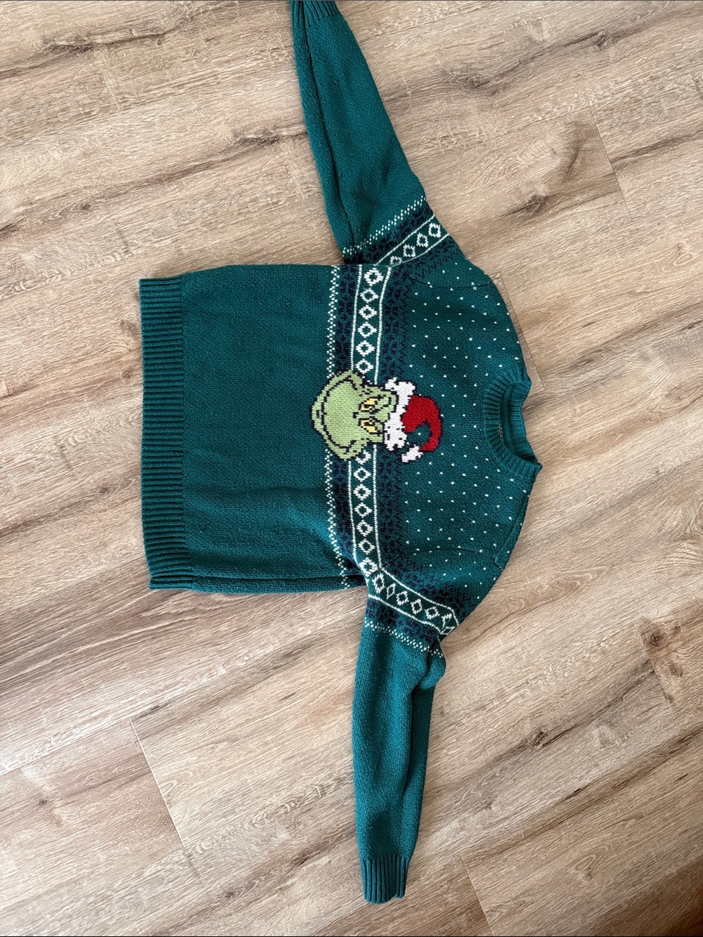 abercrombie kids green Christmas Grinch Sweater